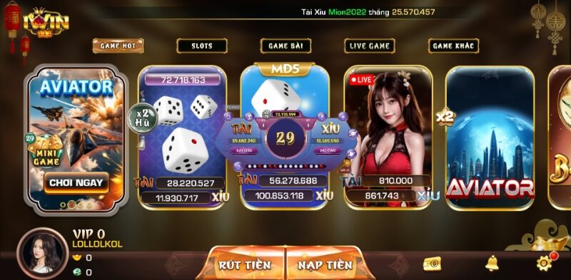 rút tiền Iwin