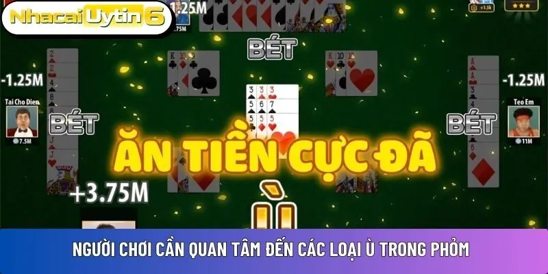 Người chơi cần quan tâm đến các loại ù trong phỏm